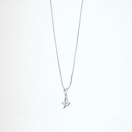 Opal Touch - Alphabet A Rhodium Locket with 18 Inch Chain | Opal Touch - Locket Set