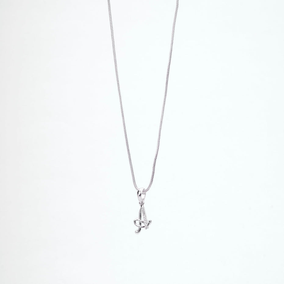 Opal Touch - Alphabet A Rhodium Locket with 18 Inch Chain | Opal Touch - Locket Set