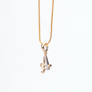 Opal Touch - Alphabet A Two Tone Locket with Chain (18