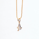 Opal Touch - Alphabet A Two Tone Locket with Chain (18