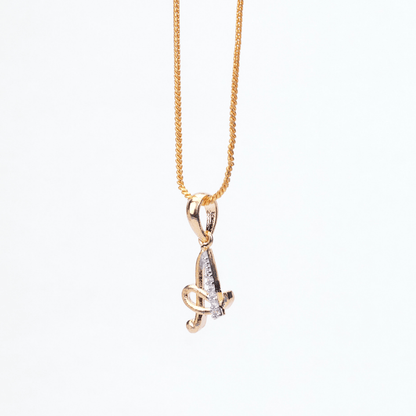 Opal Touch - Alphabet A Two Tone Locket with Chain (18") - Locket Set