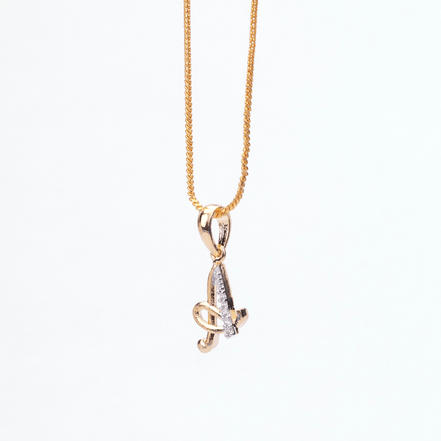 Opal Touch - Alphabet A Two Tone Locket with Chain (18") - Locket Set