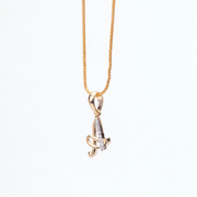 Opal Touch - Alphabet A Two Tone Locket with Chain (18") - Locket Set