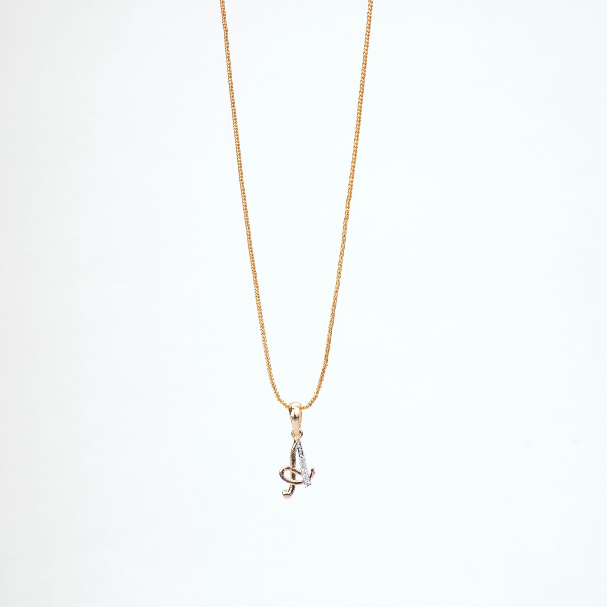 Opal Touch - Alphabet A Two Tone Locket with Chain (18") - Locket Set