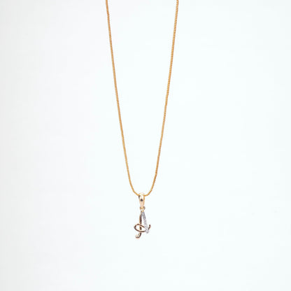 Opal Touch - Alphabet A Two Tone Locket with Chain (18") - Locket Set