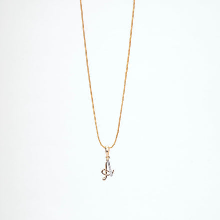 Opal Touch - Alphabet A Two Tone Locket with Chain (18") - Locket Set