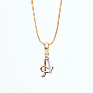 Opal Touch - Alphabet A Two Tone Locket with Chain (18
