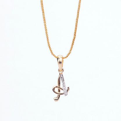 Opal Touch - Alphabet A Two Tone Locket with Chain (18") - Locket Set