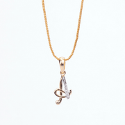 Opal Touch - Alphabet A Two Tone Locket with Chain (18") - Locket Set
