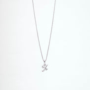 Opal Touch - Alphabet K Rhodium Locket with Chain (18