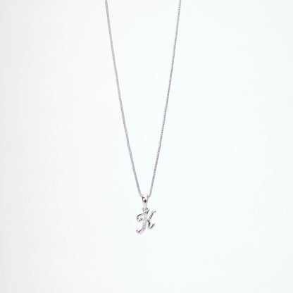 Opal Touch - Alphabet K Rhodium Locket with Chain (18") - Locket Set