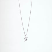 Opal Touch - Alphabet K Rhodium Locket with Chain (18") - Locket Set