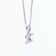 Opal Touch - Alphabet K Rhodium Locket with Chain (18