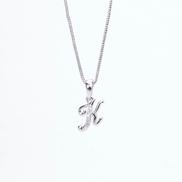 Opal Touch - Alphabet K Rhodium Locket with Chain (18