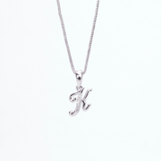 Opal Touch - Alphabet K Rhodium Locket with Chain (18") - Locket Set