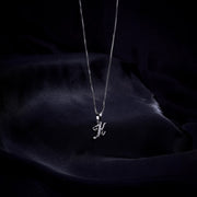 Opal Touch - Alphabet K Rhodium Locket with Chain (18") - Locket Set