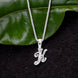 Opal Touch - Alphabet K Rhodium Locket with Chain (18