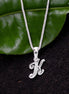 Opal Touch - Alphabet K Rhodium Locket with Chain (18") - Locket Set