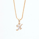 Opal Touch - Alphabet K Two Tone Locket with Chain (18