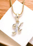 Opal Touch - Alphabet K Two Tone Locket with Chain (18") - Locket Set