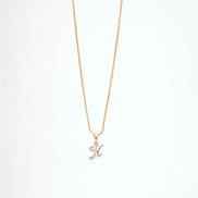 Opal Touch - Alphabet K Two Tone Locket with Chain (18