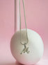Opal Touch - Alphabet M Rhodium Locket with Chain (18") - Locket Set