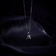 Opal Touch - Alphabet M Rhodium Locket with Chain (18") - Locket Set