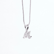 Opal Touch - Alphabet M Rhodium Locket with Chain (18