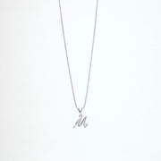 Opal Touch - Alphabet M Rhodium Locket with Chain (18") - Locket Set