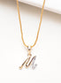 Opal Touch - Alphabet M Two Tone Locket with Chain (18") - Locket Set