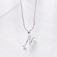 Opal Touch - Alphabet N Rhodium Locket with Chain (18