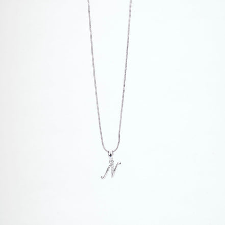 Opal Touch - Alphabet N Rhodium Locket with Chain (18") - Locket Set