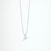 Opal Touch - Alphabet N Rhodium Locket with Chain (18") - Locket Set