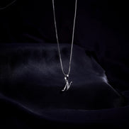 Opal Touch - Alphabet N Rhodium Locket with Chain (18
