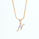 Opal Touch - Alphabet N Two Tone Locket with Chain (18