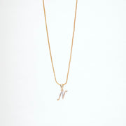 Opal Touch - Alphabet N Two Tone Locket with Chain (18") - Locket Set