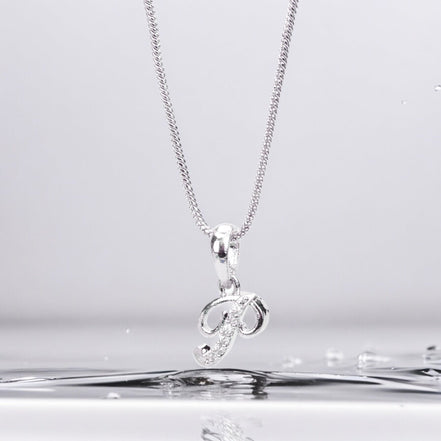 Opal Touch - Alphabet P Rhodium Locket with Chain (18") - Locket Set