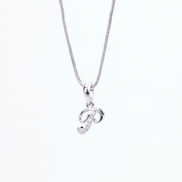 Opal Touch - Alphabet P Rhodium Locket with Chain (18
