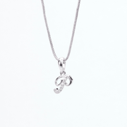 Opal Touch - Alphabet P Rhodium Locket with Chain (18") - Locket Set