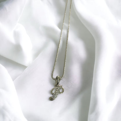 Opal Touch - Alphabet P Rhodium Locket with Chain (18") - Locket Set