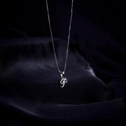 Opal Touch - Alphabet P Rhodium Locket with Chain (18