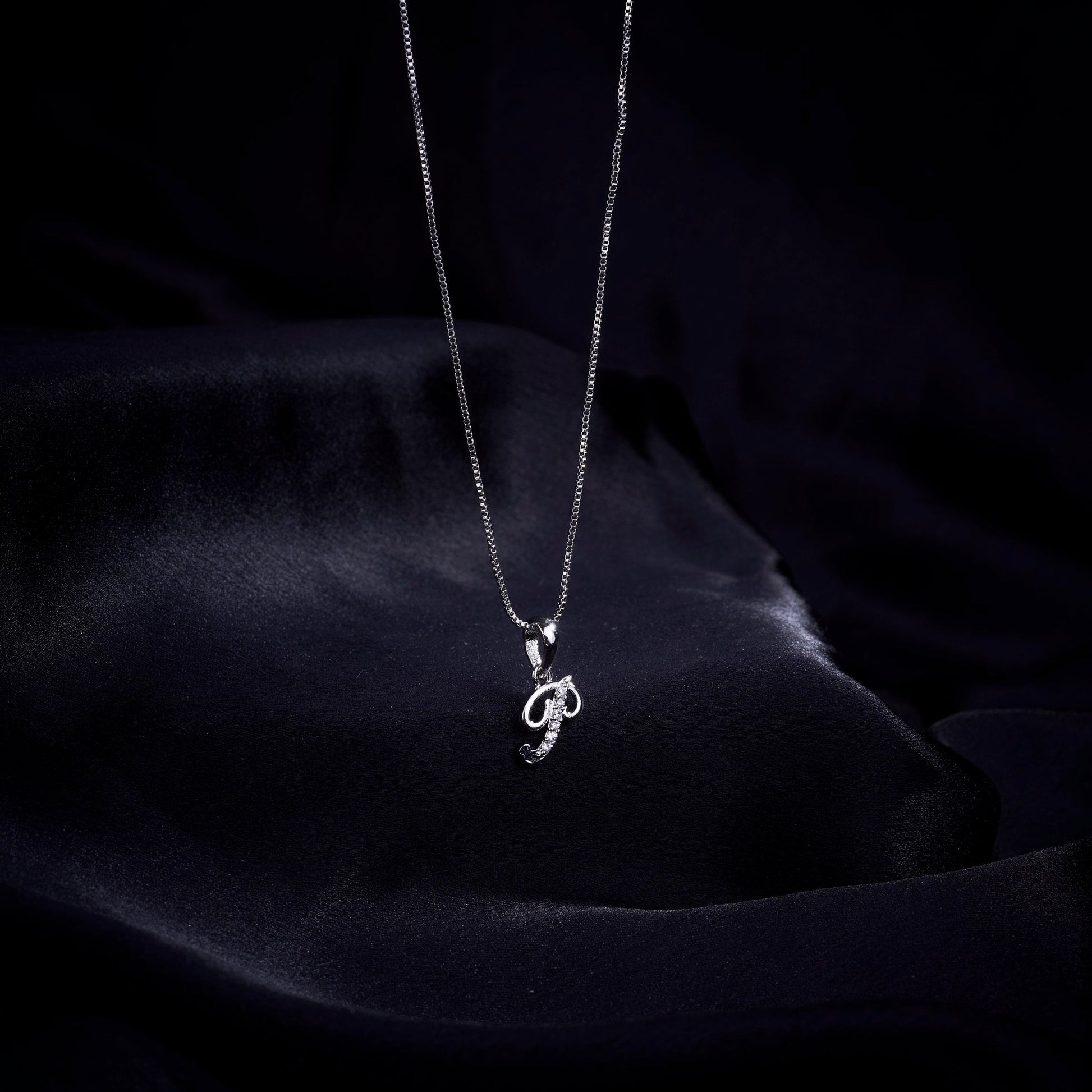 Opal Touch - Alphabet P Rhodium Locket with Chain (18") - Locket Set