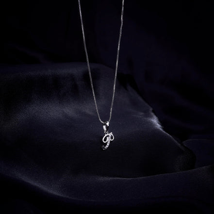 Opal Touch - Alphabet P Rhodium Locket with Chain (18") - Locket Set