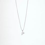 Opal Touch - Alphabet P Rhodium Locket with Chain (18