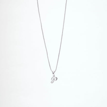 Opal Touch - Alphabet P Rhodium Locket with Chain (18") - Locket Set