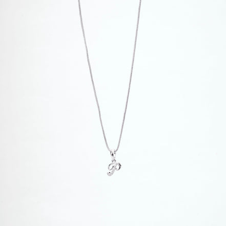 Opal Touch - Alphabet P Rhodium Locket with Chain (18") - Locket Set