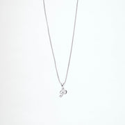 Opal Touch - Alphabet P Rhodium Locket with Chain (18") - Locket Set