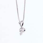 Opal Touch - Alphabet P Rhodium Locket with Chain (18