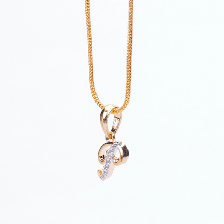 Opal Touch - Alphabet P Two Tone Locket with Chain (18") - Locket Set
