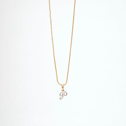 Opal Touch - Alphabet P Two Tone Locket with Chain (18") - Locket Set